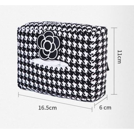 Houndstooth Car Tissue Box Creative Car Interior Car Special Internet Celebrity Hanging Fixed Paper Extraction Bag Car All Products Auto department store supplies