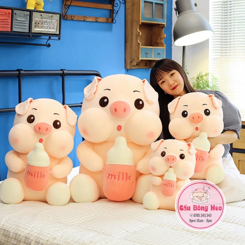 Gấu Bông Heo Ôm bình Sữa Hàng Nhập Cao Cấp siêu dễ thương 🐷🐷