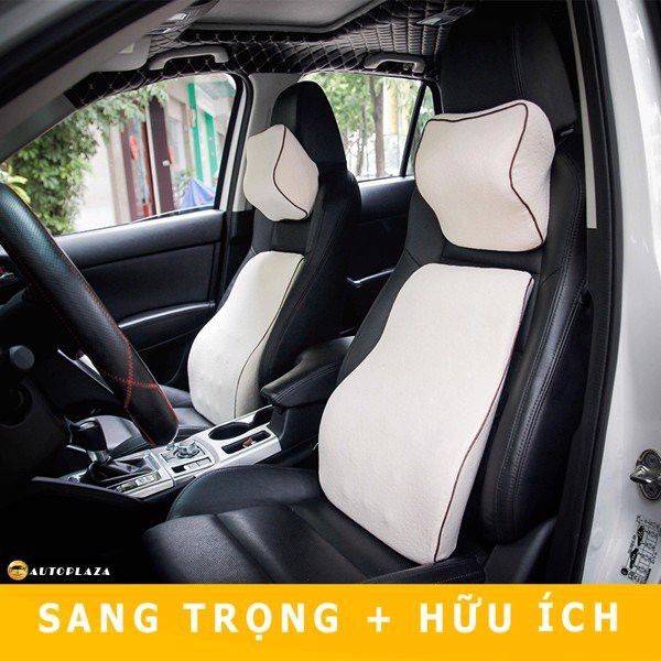 [XK][FREESHIP] BỘ GỐI TỰA LƯNG XE HƠI CAO SU NON [HCM]