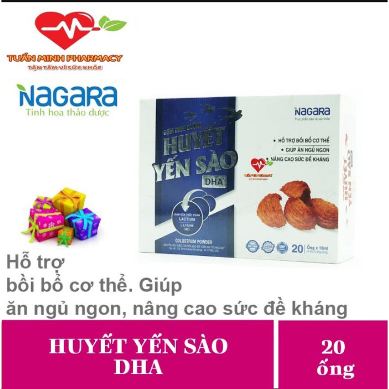 Huyết Yến Sào DHA - Hỗ trợ bồi bổ cơ thể, giúp ăn ngủ ngon, nâng cao sức đề kháng (Hộp 20 ống)
