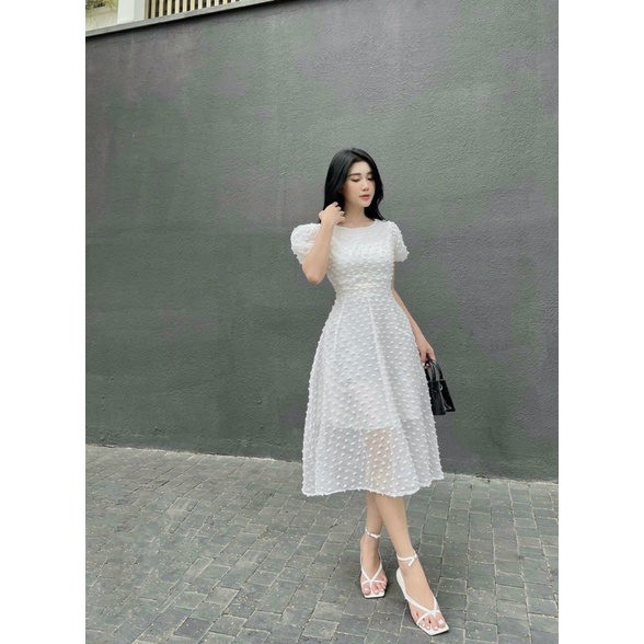 ĐẦM DỰ TIỆC CỔ TRÒN TAY BÍ OVAN DRESS