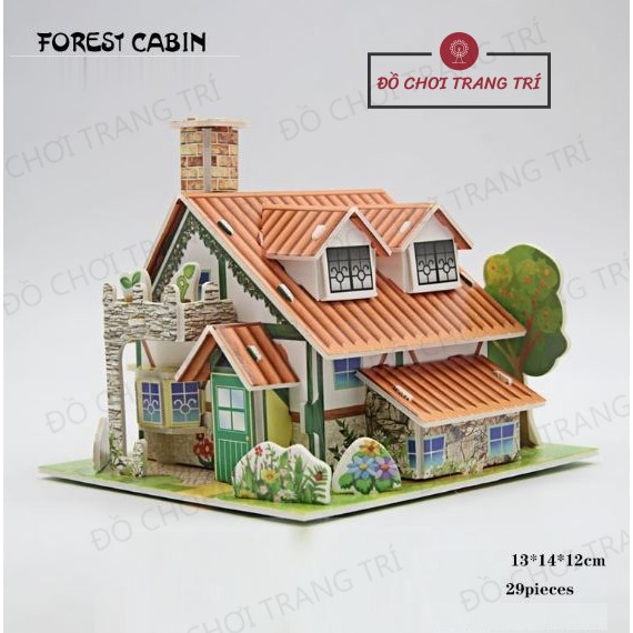 Mô hình 3D giấy tự lắp ráp, hình biệt thự - Đồ chơi sáng tạo