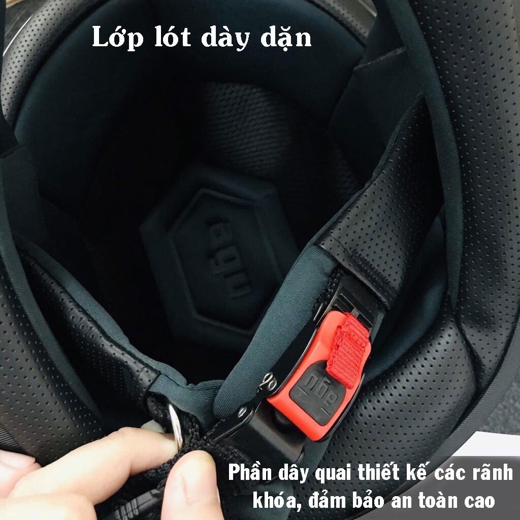 Mũ bảo hiểm Fullface Agu màu trơn đen