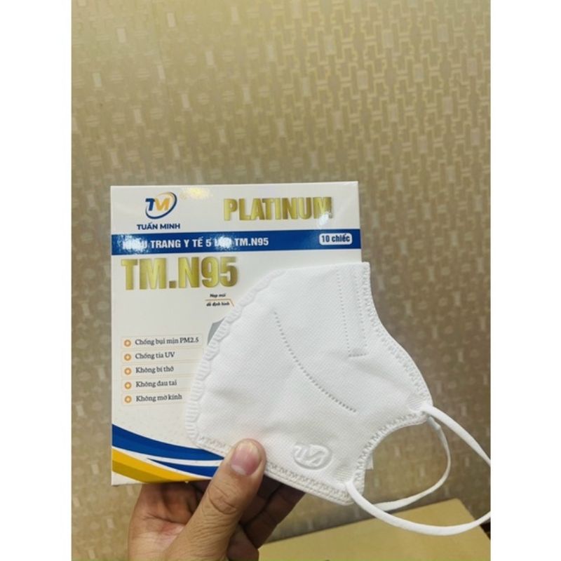 Khẩu Trang 6D  Mask Platinum, Kháng Khuẩn, Chống Bụi Mịn - Chính Hãng Công Ty Tuấn Minh