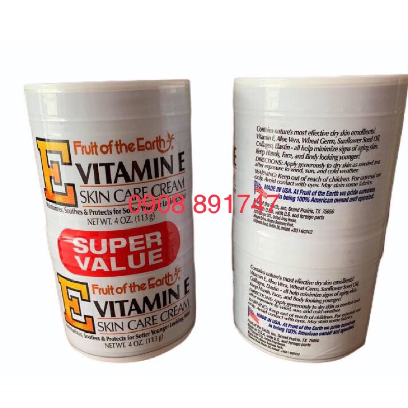 Kem Dưỡng Da Fruit Of The Earth Vitamin E Skin Care Cream - Giá bán 1 hủ