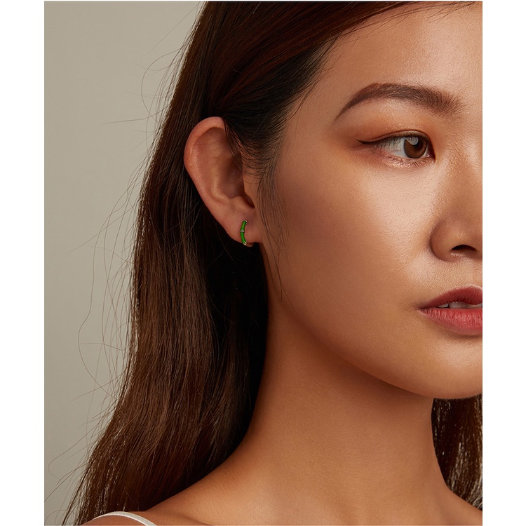 Bông tai BAMOER SCE1350 bằng bạc 925 hình dáng đốt tre thời trang cho nữ