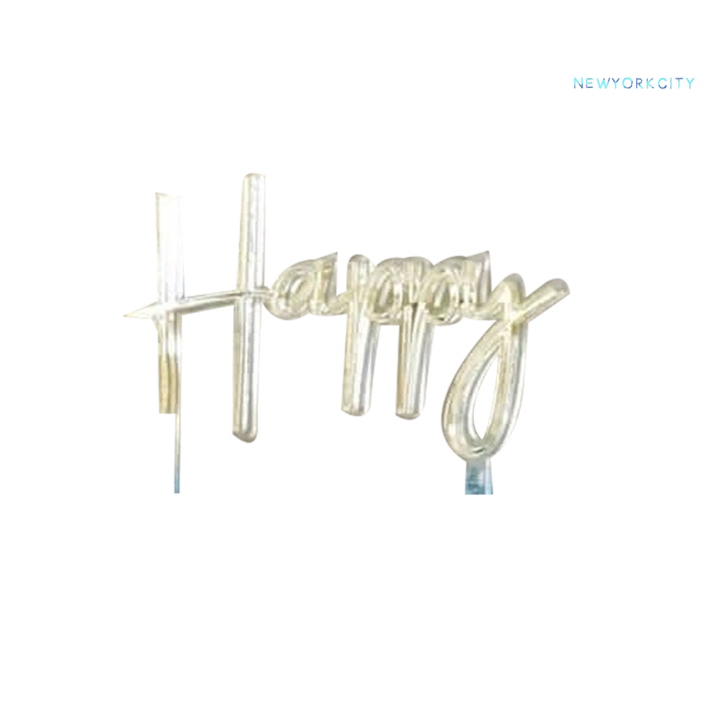 Set 2 Que Cắm Trang Trí Bánh Chữ Happy Birthday Bằng Acrylic