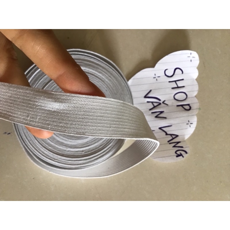 Dây chun màu trắng bản 2 cm - Giá bán theo mét