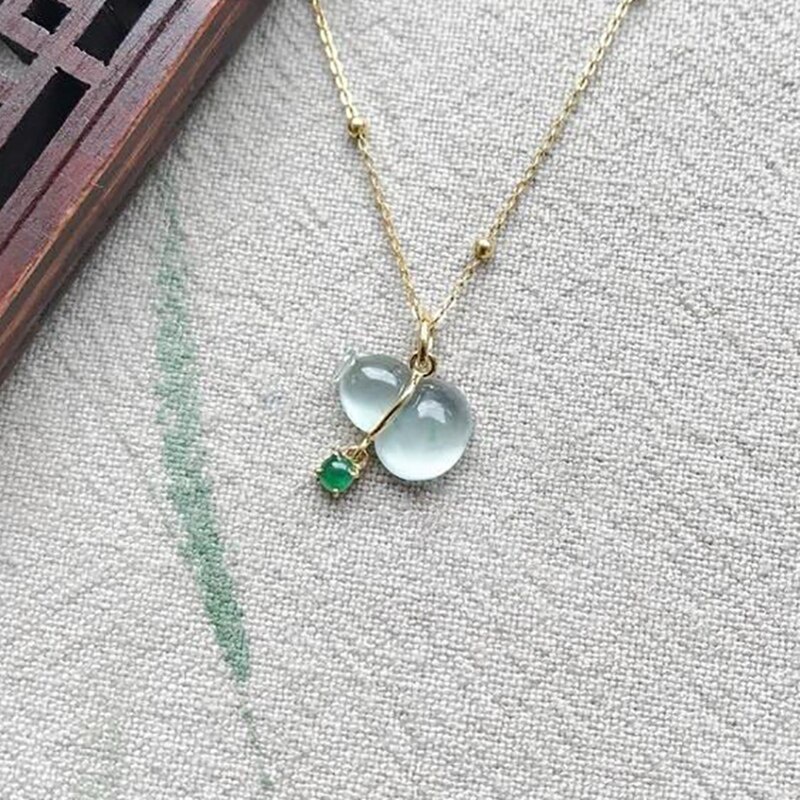 Vòng cổ nữ Panaoben bạc 925 phối mặt hình hồ lô dễ thương phong cách retro