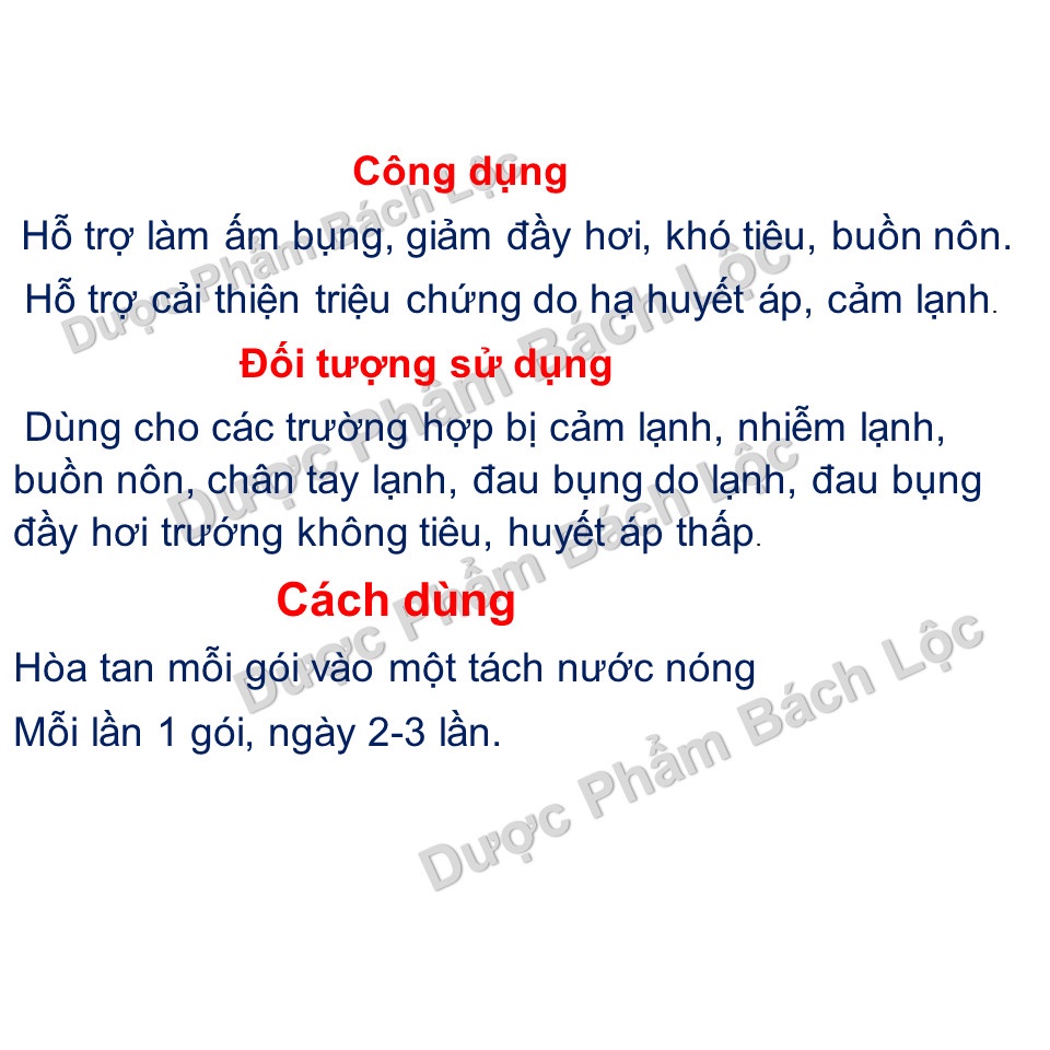 Trà Gừng Hỗ Trợ Làm Ấm Bụng,Giảm Đầy Hơi, Khó Tiêu, Buồn Nôn, Hỗ Trợ Triệu Trứng Do Hạ Huyết Ap, cảm Lạnh