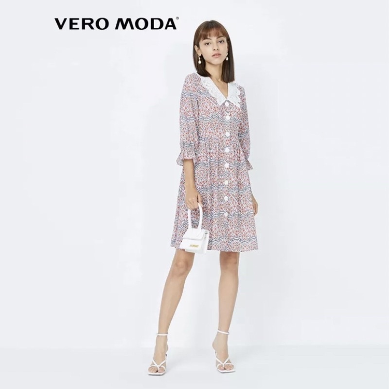 Váy đầm sơ mi cổ peter pan chelsea họa tiết lượn sóng - Vero Moda thanh lịch nữ tính