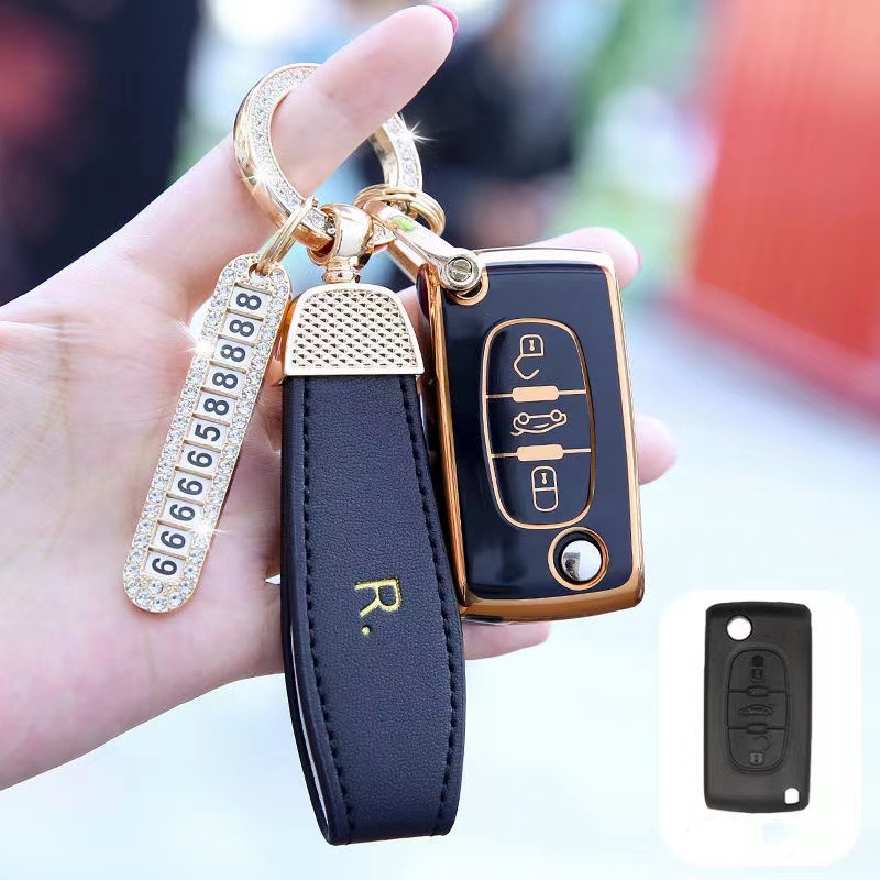 Vỏ Bảo Vệ Chìa Khóa Điều Khiển Từ Xa Cho Xe Hơi Peugeot Citroen 208 3008 308 508 408 2008 307 4008 C4 C3 C6 C8