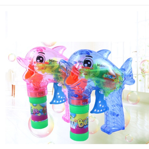 Súng bắn bong bóng Cá heo 👑KHÔNG DÙNG PIN👑 Súng đồ chơi bắn bong bóng xà phòng chạy cơ hình cá heo đáng yêu cho bé