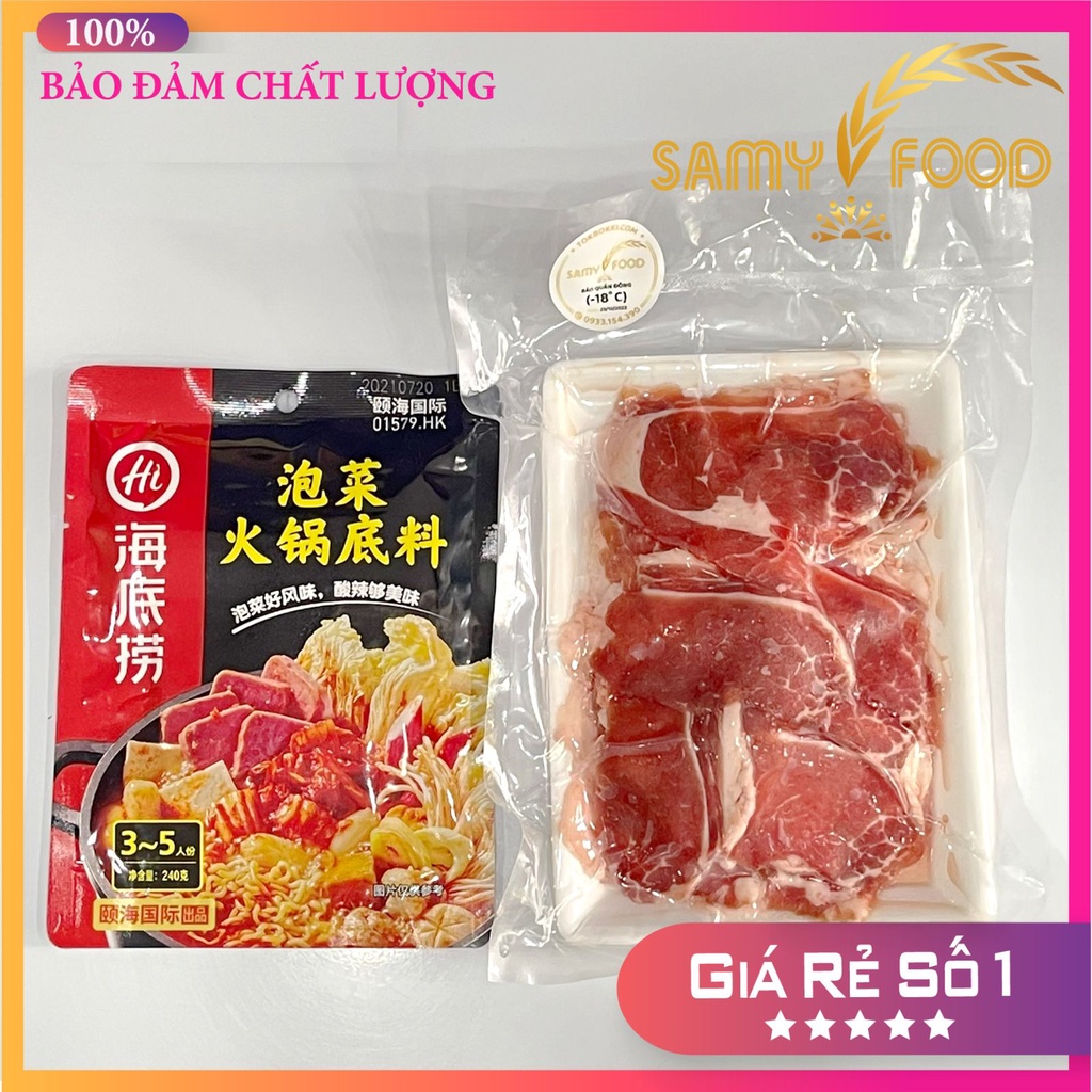 [LẨU HAIDILAO] 500G GÙ BÒ ÚC + CỐT LẨU KIM CHI HAIDILAO THƯỢNG HẠNG