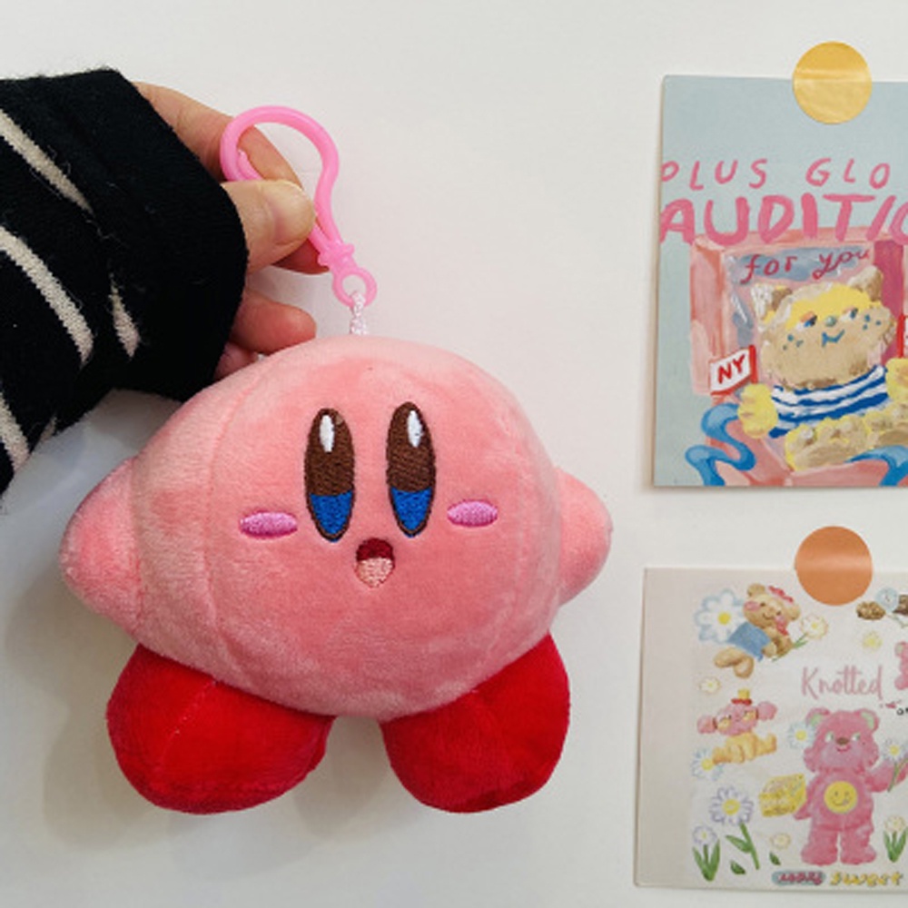 Móc khóa gắn hình Kirby nhồi bông mềm 10cm đáng yêu