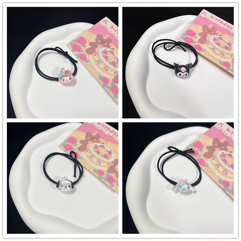 Dây Cột Tóc Trong Suốt Họa Tiết Hoạt Hình Dễ Thương