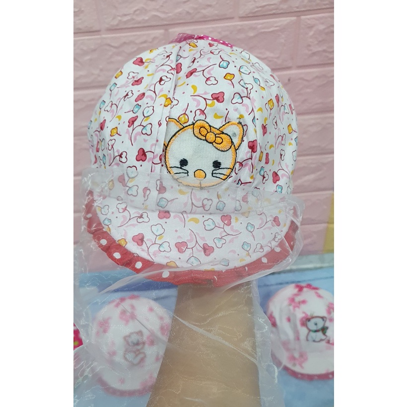 Mũ kèm khăn voan bé gái sơ sinh mẫu công chúa