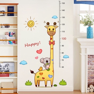 Cartoon Animal Baby Record Height Measurement Wall Sticker Children’s Room Decoration Measurement Height Self-Adhesive W
