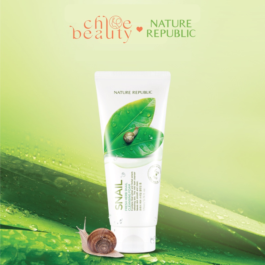 Sữa rửa mặt NATURE REPUBLIC Fresh Herb Snail Cleansing Foam 170ml