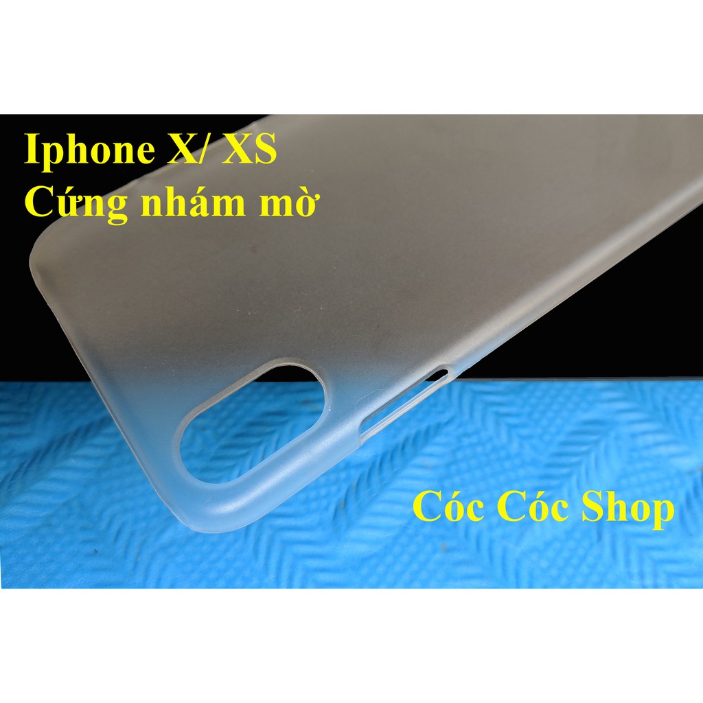 Ốp lưng IPhone X/ XS/ XS max/ XR nhựa CỨNG TRONG SUỐT/ CỨNG NHÁM MỜ tặng Cáp lightning