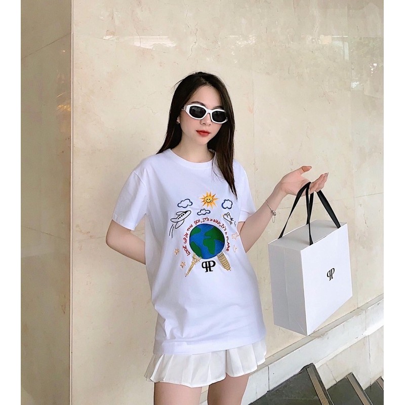 PRIORITY Sunny T-shirt/ Áo thun trắng thêu PRIORITY