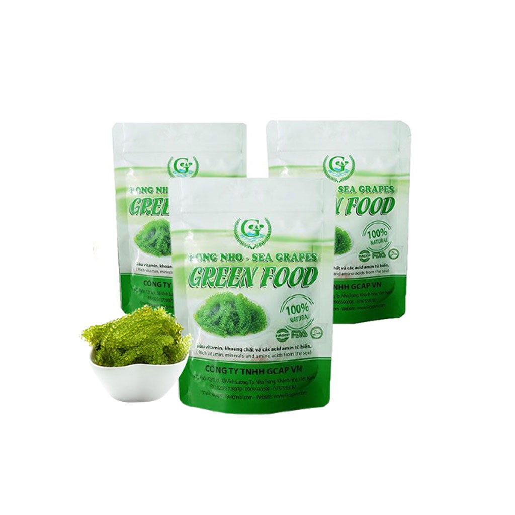 Rong nho gói nhỏ Green Food gói 20g healthy giảm cân giữ dáng mua 5 tặng 1 gói nước sốt 15ml