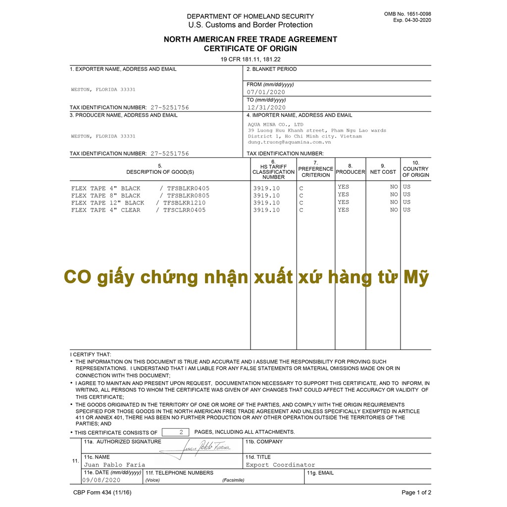 Băng keo chịu nước 10cm x 15cm