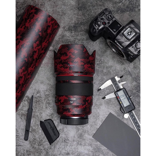 Skin 3M Vân Nổi Mẫu Red Mamba - máy ảnh kèm lens ngàm