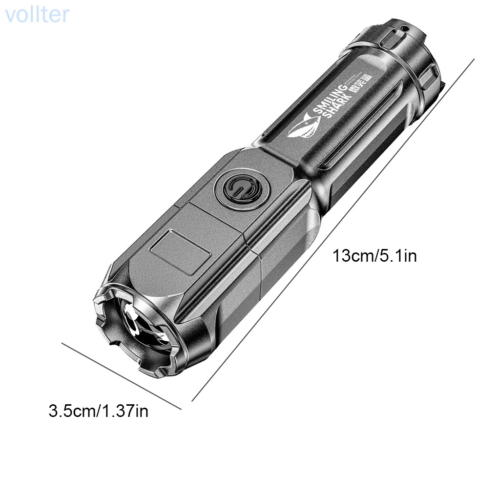 Đèn pin rp6000 đèn pin sạc USB bằng nhựa chống nước độ sáng cao