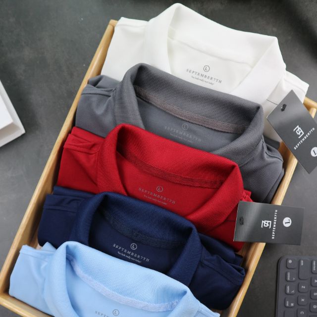 Áo thun Poly Polo September 7th chính hãng cao cấp, mát mịn ôm vừa đẹp, phom dáng Hàn Quốc basic, slimfit