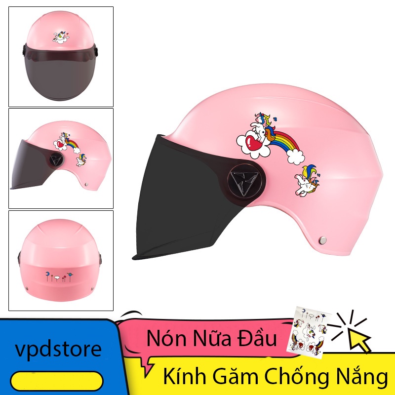MŨ BẢO HIỂM TRẺ EM,CHO BÉ 4 ĐẾN 10 TUỔI,4 MÀU SẮC CÓ KÍNH-ĐẠT CHUẨN