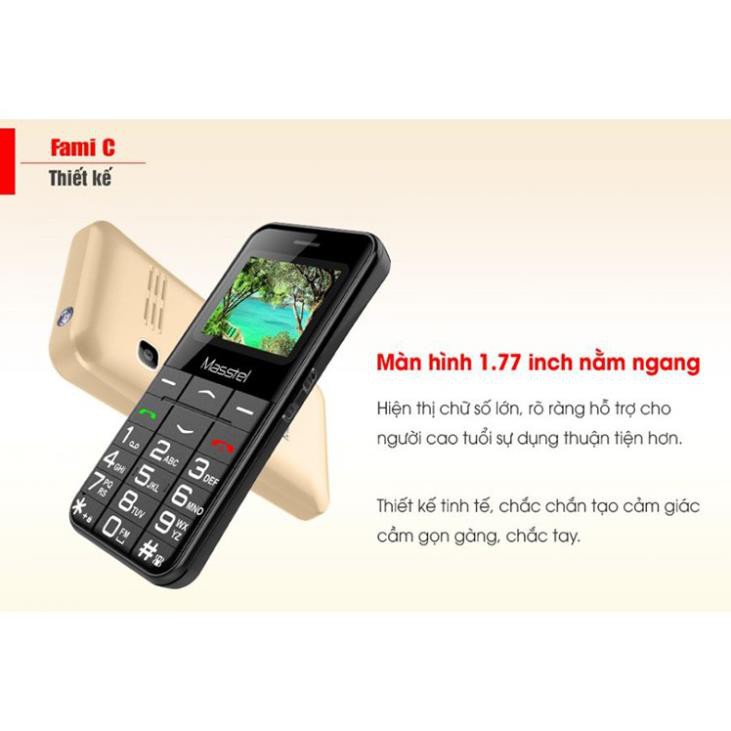 [LN12334]  ĐIỆN THOẠI MASSTEL FAMI C (2 SIM - LOA TO - BÀN PHÍM LỚN) CHO NGƯỜI GIÀ