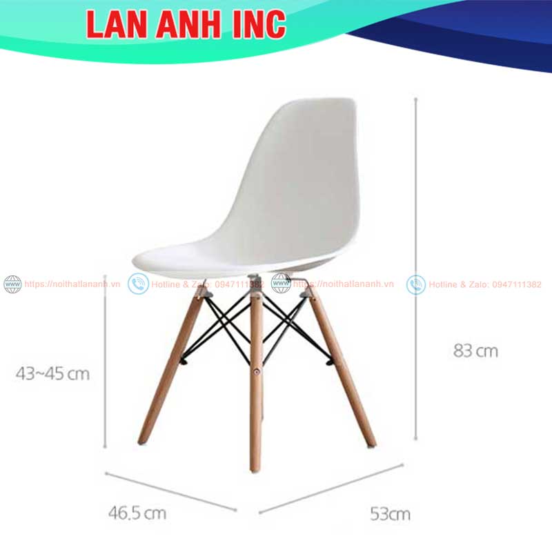 Bộ bàn ăn cafe tròn 4 ghế đẹp hiện đại giá rẻ Eames LA-BBA01