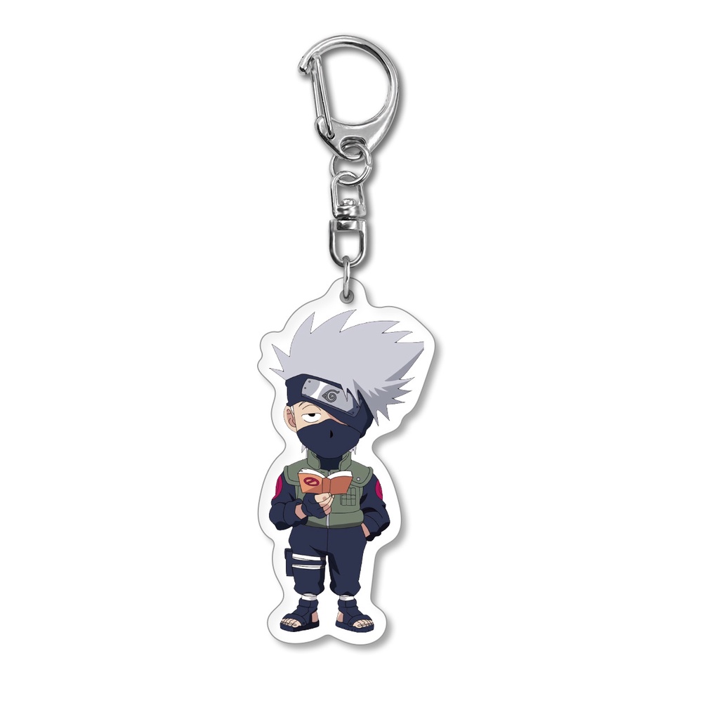 Móc khóa acrylic hai mặt in hình nhân vật Naruto 0Kakashi Hyuga Sasuke tùy chọn