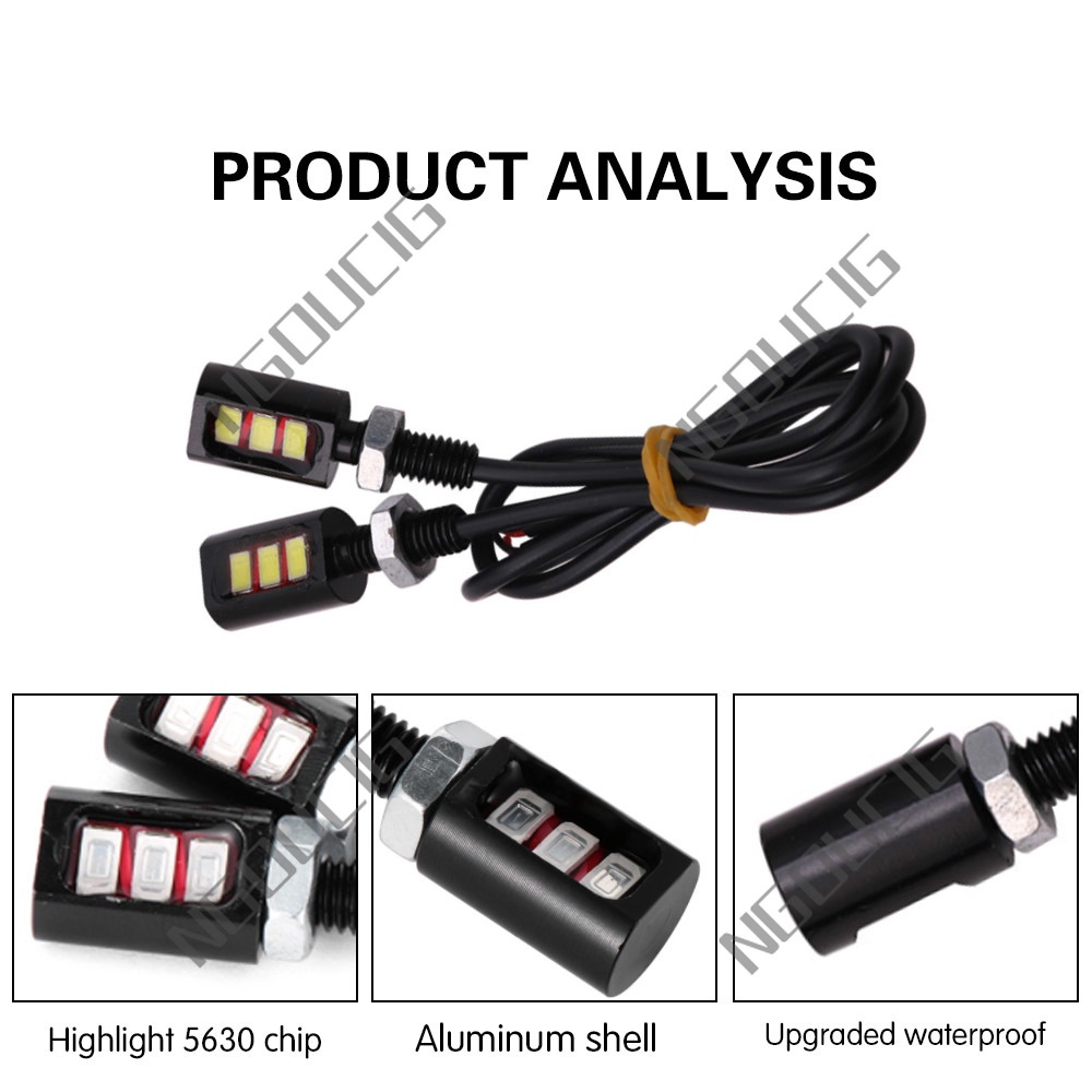 Đèn Led Mắt Đại Bàng NGOUCIG Steady 3SMD Gắn Biển Số Xe Hơi Chạy Ban Ngày Trang Trí Xe Máy Điện Có Nẹp Nẹp