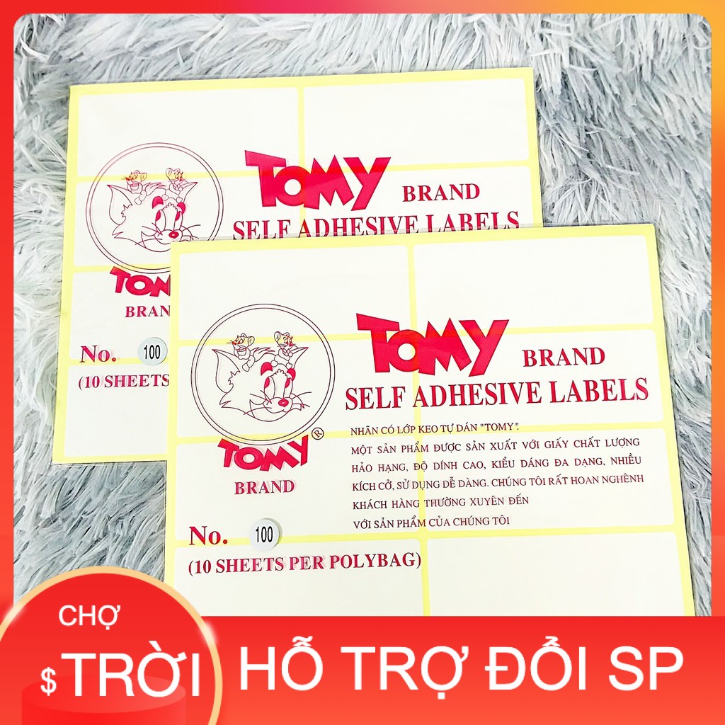 [Nowship] Nhãn Có Lớp Keo Tự Dán Decal Tomy A5 - Xấp 10 tờ (Decal Tomy 99 100 101 102 103 104 105 106 107 108 109 110)