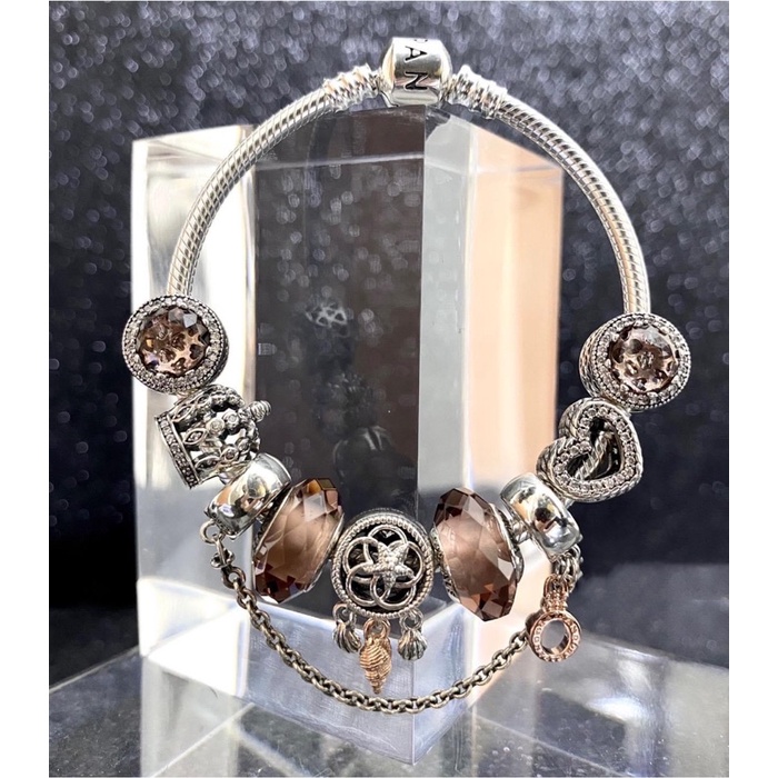 Charm đá nhiều màu Pan bạc S925