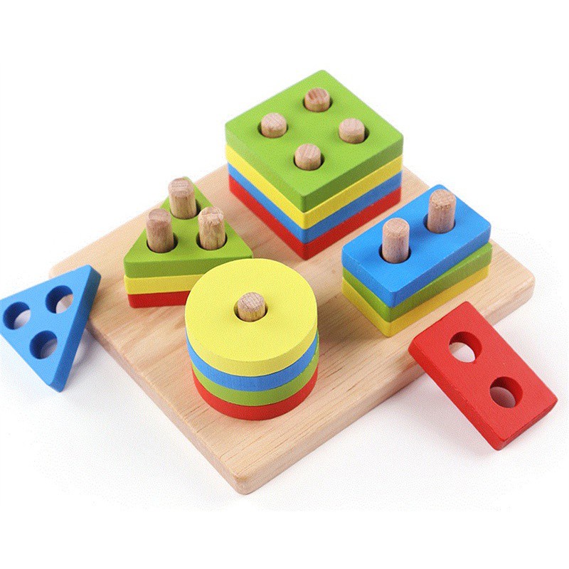 Đồ chơi Montessori Đồ chơi bằng gỗ giáo dục cho trẻ em Tập thể dục sớm Khả năng thực hành Trò chơi ghép hình hình học