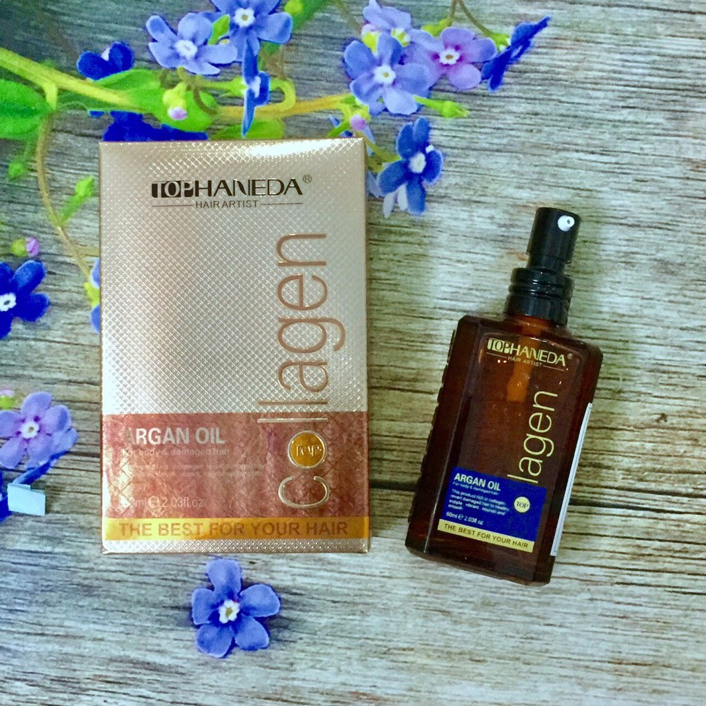 Tinh dầu dưỡng tóc khô yếu Haneda Collagen Argan Oil 60ml