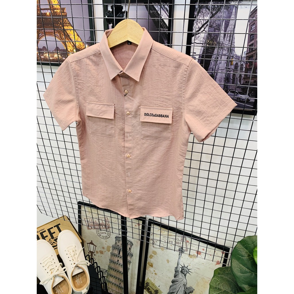 Áo sơ mi nam ngắn tay túi hộp gu xì nhiều màu | BigBuy360 - bigbuy360.vn