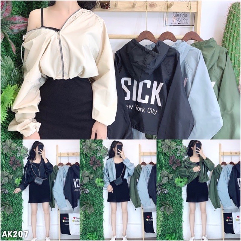 Áo khoác bigsize ❤️ 𝐗𝐀̉ 𝐊𝐇𝐎❤️ Áo khoác dù from ngắn qua rốn ( kèm hình thật )