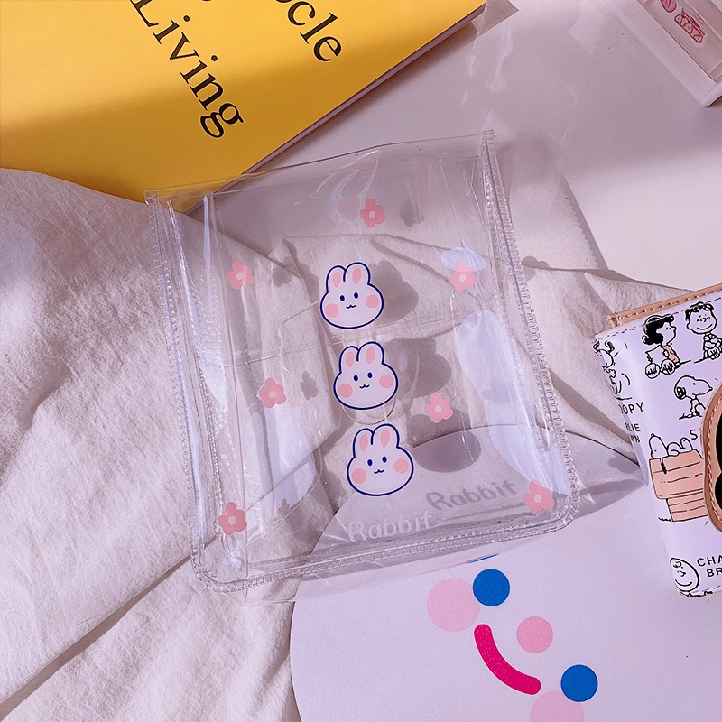 Túi đựng bút/mỹ phẩm bằng nhựa PVC trong suốt in họa tiết dễ thương | BigBuy360 - bigbuy360.vn