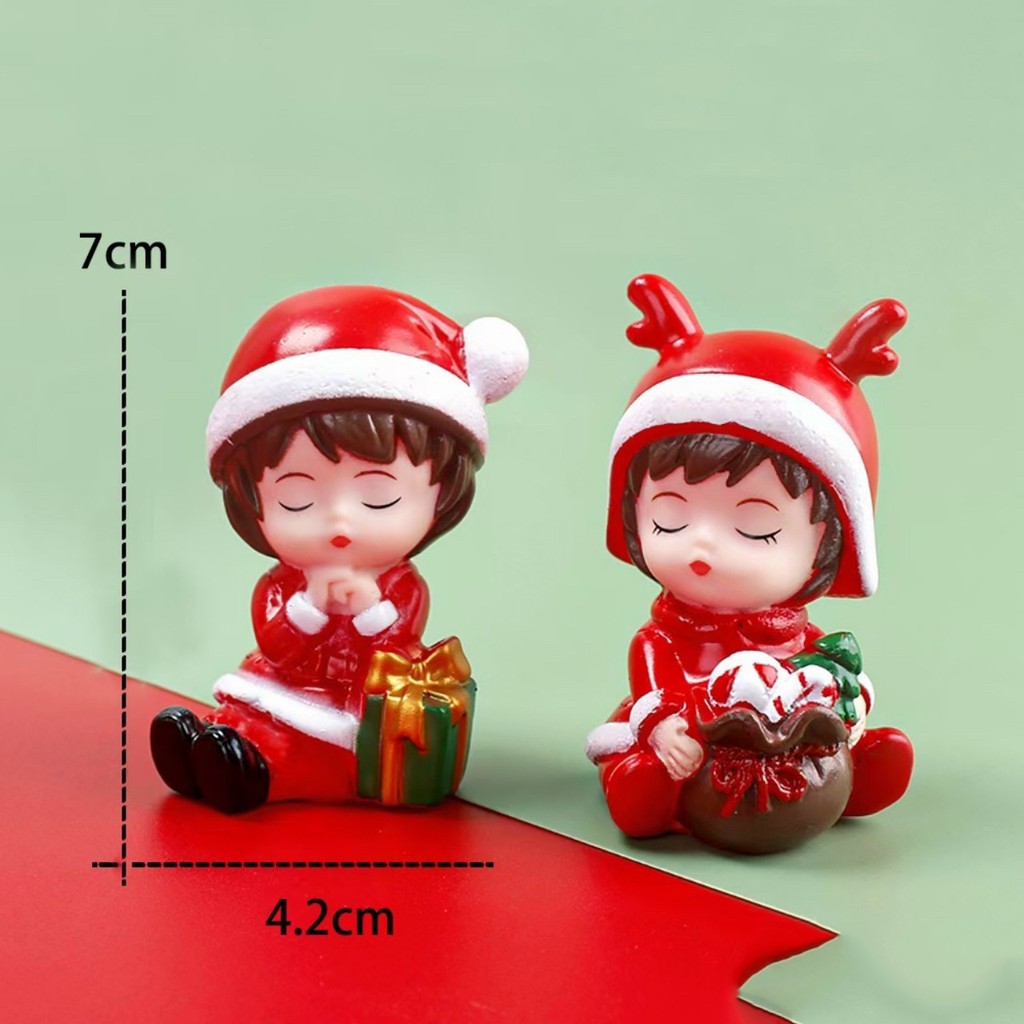 [SIÊU RẺ❤️] – Tượng Trai Gái Noel (1 Cặp) - Trang trí bánh sinh nhật  bánh kem