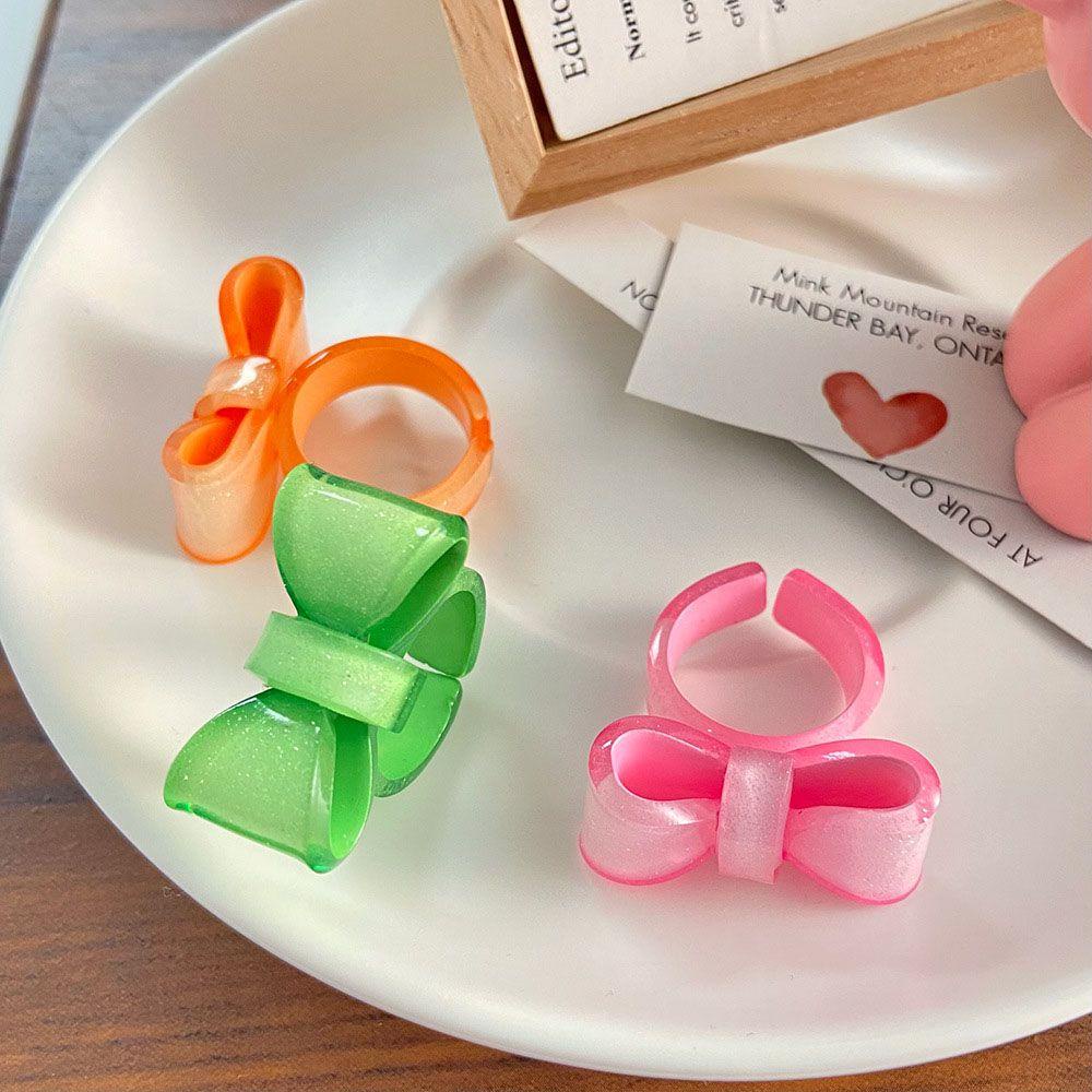 Nhẫn Hở Hình Nơ Bằng Nhựa Resin Sáng Tạo Cho Nữ