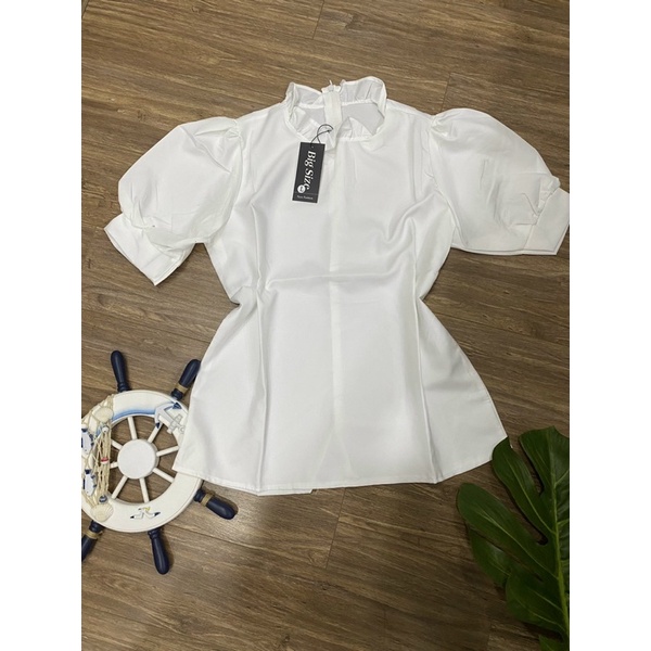Bigsize ÁO CỔ BÈO TRẮNG