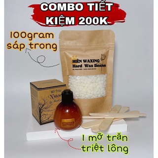 Combo waxing tiết kiệm 200k 100gr sáp premier cao cấp & 1 mỡ trăn nguyên chất