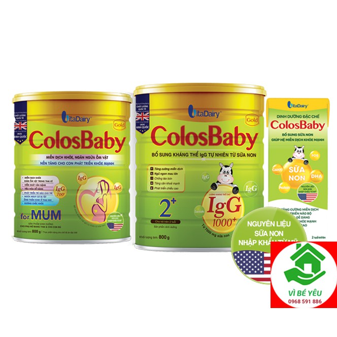 Sữa bột COLOSBABY GOLD 1000IgG 2 800G