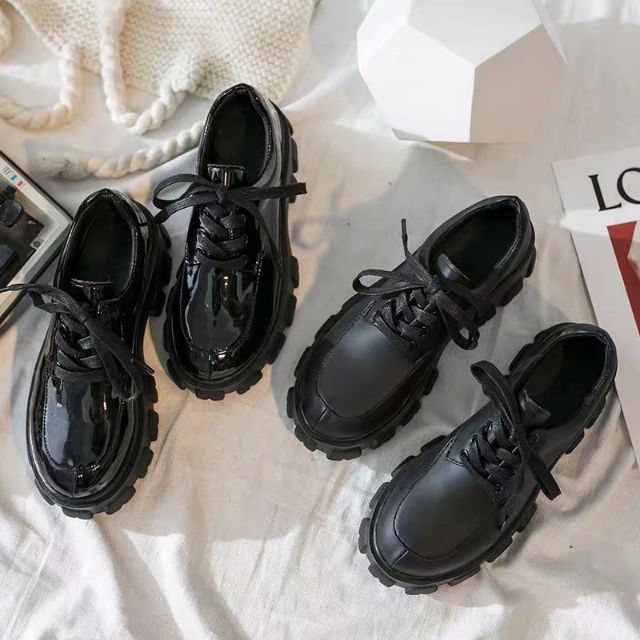 (Sẵn 39 bóng) Giày ulzzang da bóng độn đế A1 | BigBuy360 - bigbuy360.vn