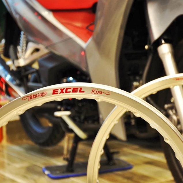 ( MÀU ĐỎ ) Tem dán vành, niềng nhôm xe máy xe tay ga mod Takagaso Exxcel RIM đỏ