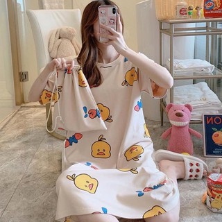 Váy ngủ nữ-Đầm nữ mùa hè chất liệu thun cotton mềm mát,thoải mái